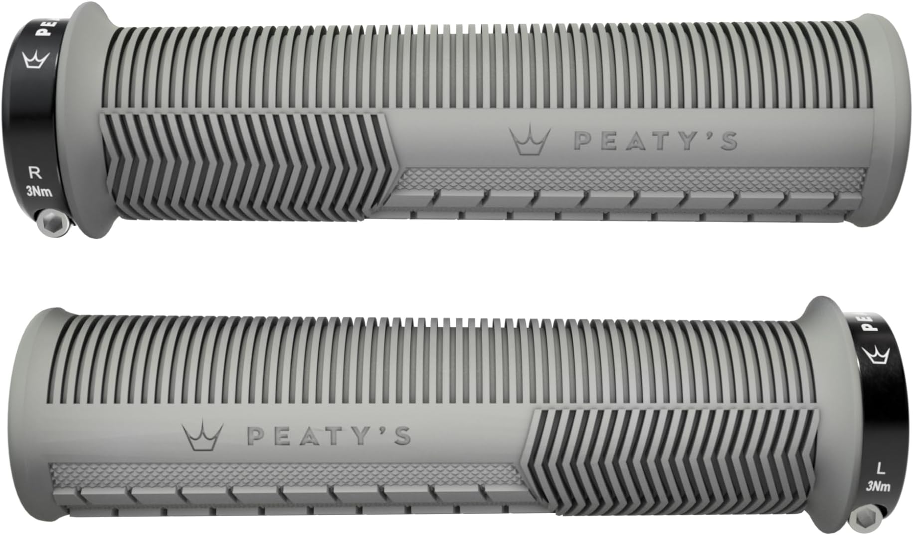 Peaty's Monarch Grips - マッシュルームまたはローレット/厚くても細い - トレイルの快適さ、耐久性、人間工学に基づいたフィンガーバー、親指パッドをサポート、一日中、全地形、ロックオングリップMTB エンデューロ ダウンヒル Ebike マウンテンバイク