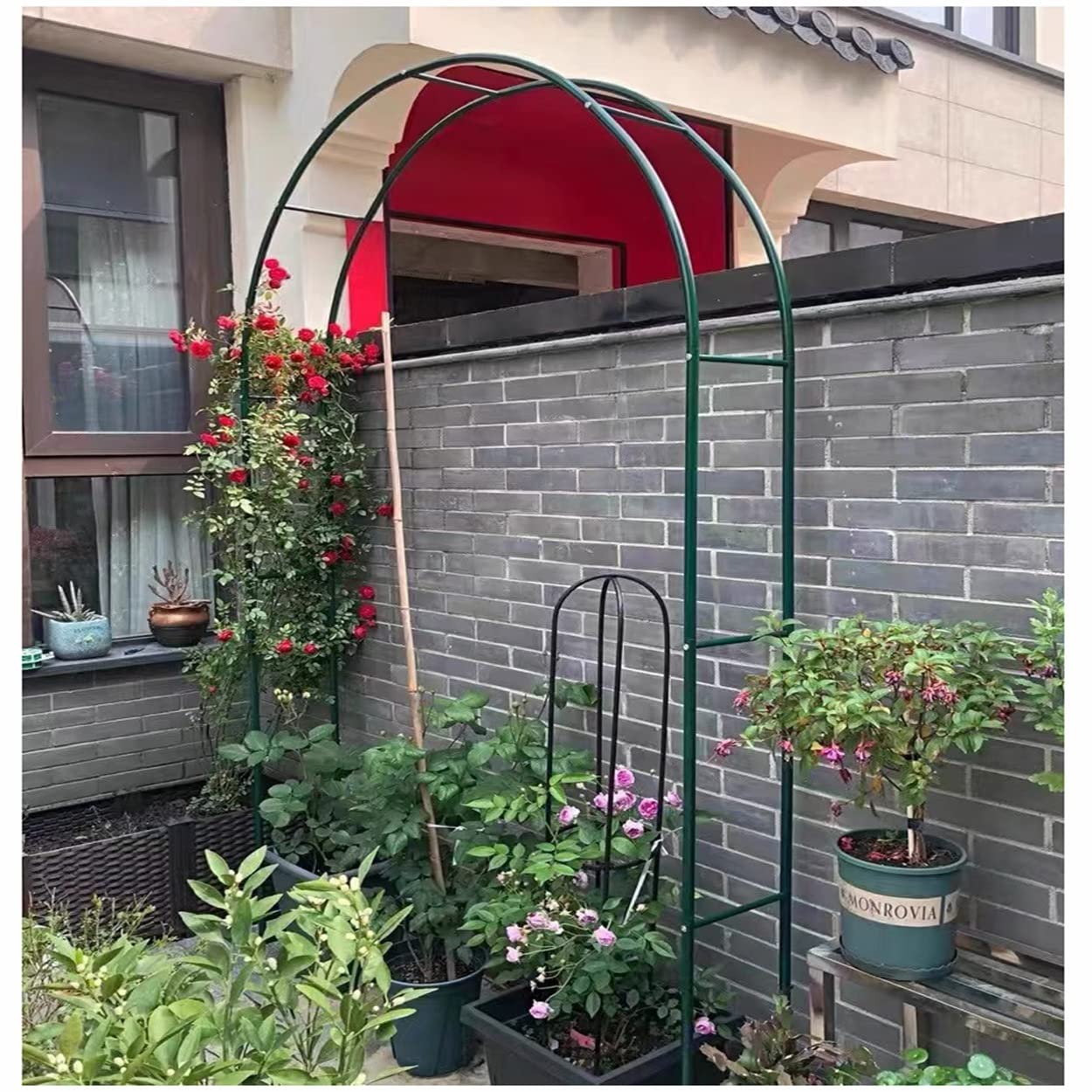 Metalowa kratka ogrodowa na róże, łatwy montaż, rozmiary od 120 cm do 350 cm, trwałe podparcie roślin, idealne do roślin pnących i kwiatów, solidna dekoracja zewnętrzna