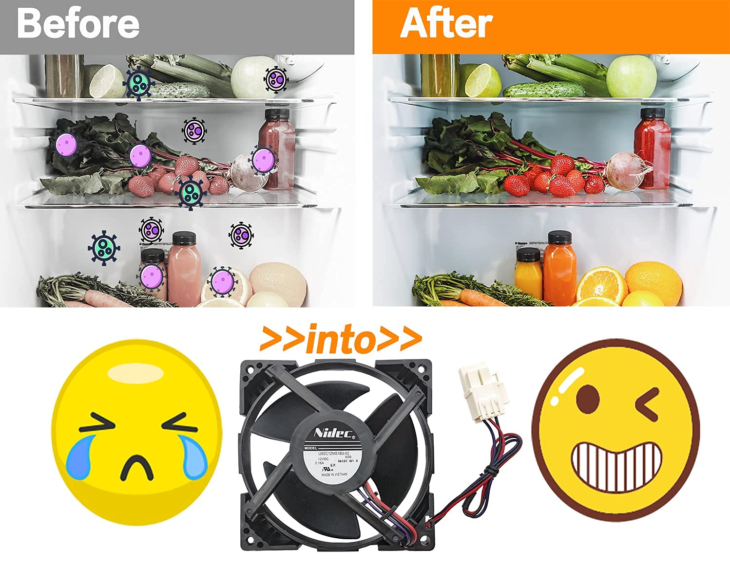 Upgraded DA81-06013A DA31-00287A U92C12MS1B3-52 (OEM) Refrigerator Evaporator Fan Motor for Samsung, Compatible with Samsung: RF28HMEDBSR/AA RF28HFEDTSR/AA, RF26HFENDSL/AA, etc -15-Years Warranty : Appliances