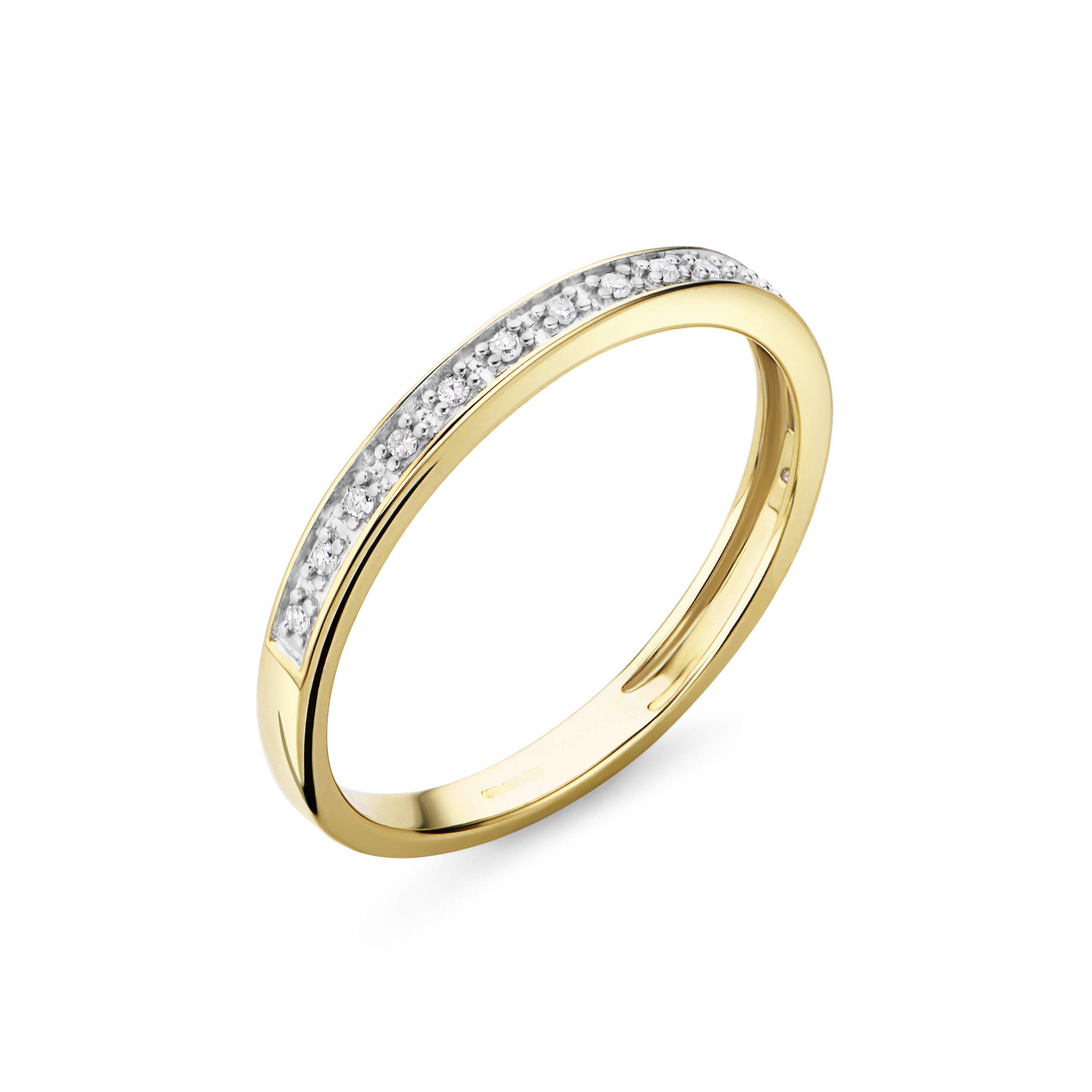 Orovi Biżuteria damski pierścionek żółte złoto 0,05 ct diament wieczność pierścionek 14 karatów (585) złoto i diamenty e Złoto, L 1/2, cod. OR0067R52