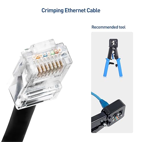 Miniatura 2 de Cable Matters Paquete de 100 conectores RJ45 de paso Cat 6 (conector Cat6enchufes modulares RJ45) para cable Ethernet UTP sólido o trenzado y 200