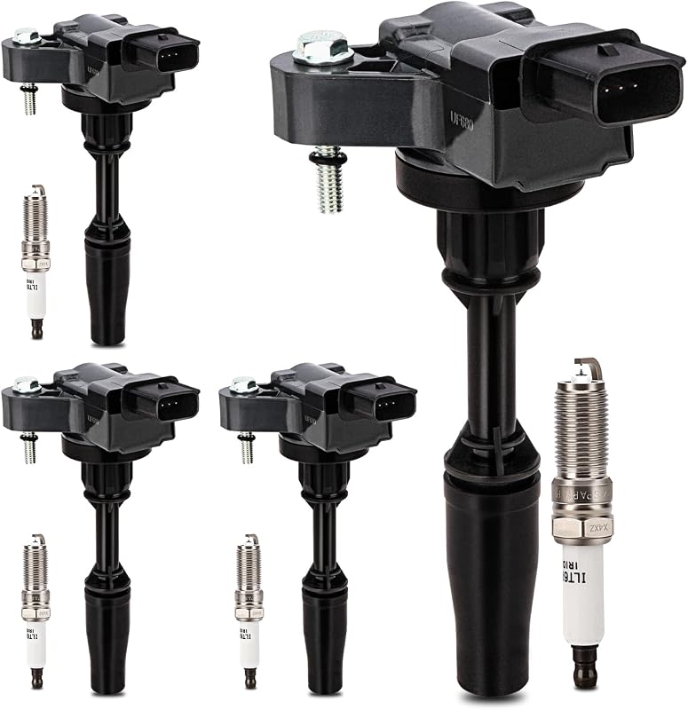 Kit de Bobinas de Ignição UF680 e Velas de Ignição LTR6GP8 Duplo Irídio X4XZ para Chevrolet Equinox – 4 Bobinas e 4 Velas