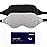 Kimkoo Sleep Mask-Eye Mask for Sleeping, Sleeping Mask Blocking Out Light Perfectly for Women and Men, Soft and Comfortable Blindfold for Travelling, with Pouch (Black+Gray)
