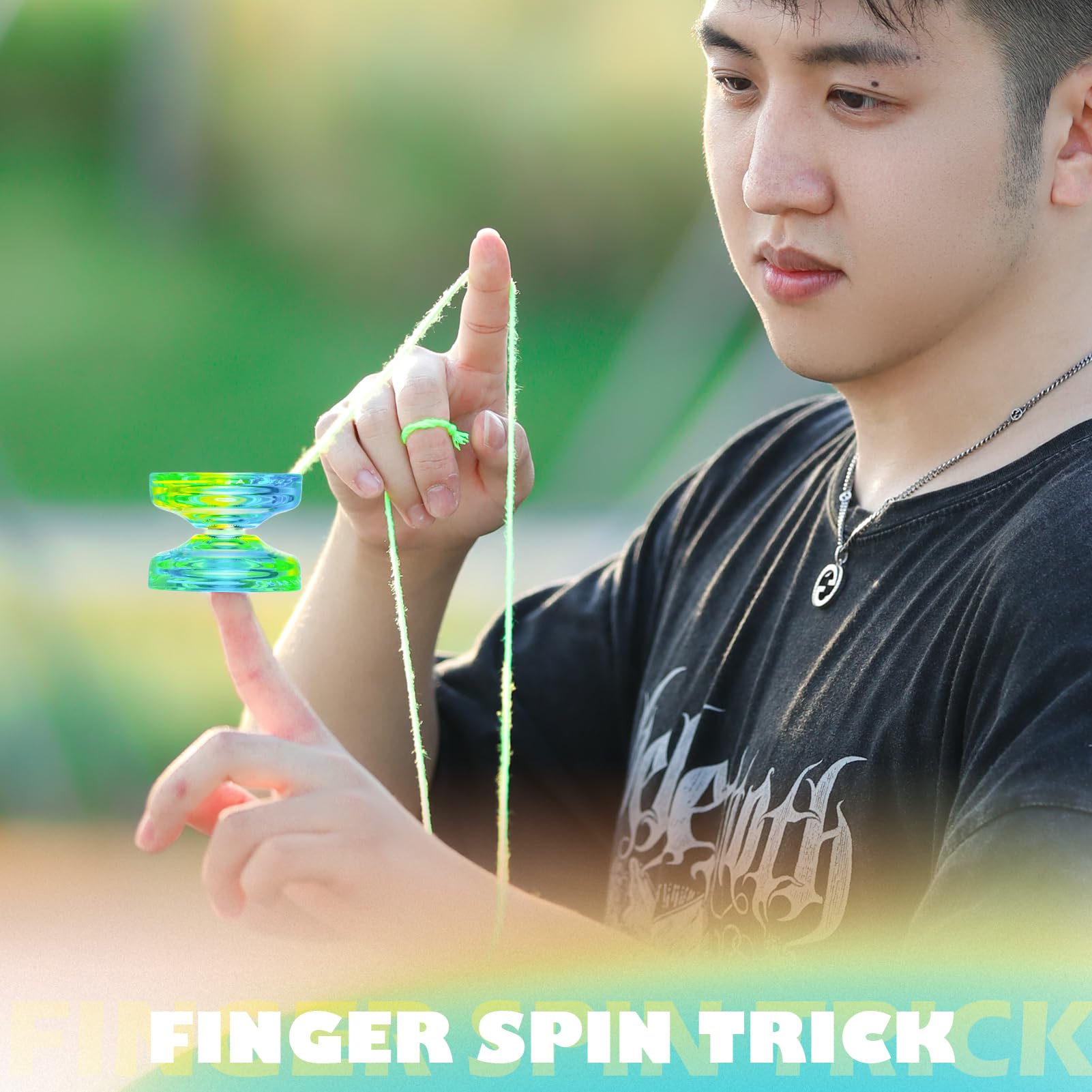 MAGICYOYO Responsive Yoyo Professional K2 Crystal, Dual Purpose Yo yo for Kids and Advanced Players, Plastic Gradient Yo-yos with 12 Yoyo Strings, Yo-Yo Case, Accessory Kit (Gradient Pack)