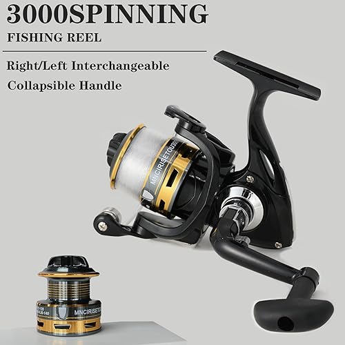 Miniatura 6 de Juego combinado de caña de pescar de fibra de carbono, carrete giratorio de 6.9 ft6.89 pies, kit de accesorios de 145 piezas para pesca de agua