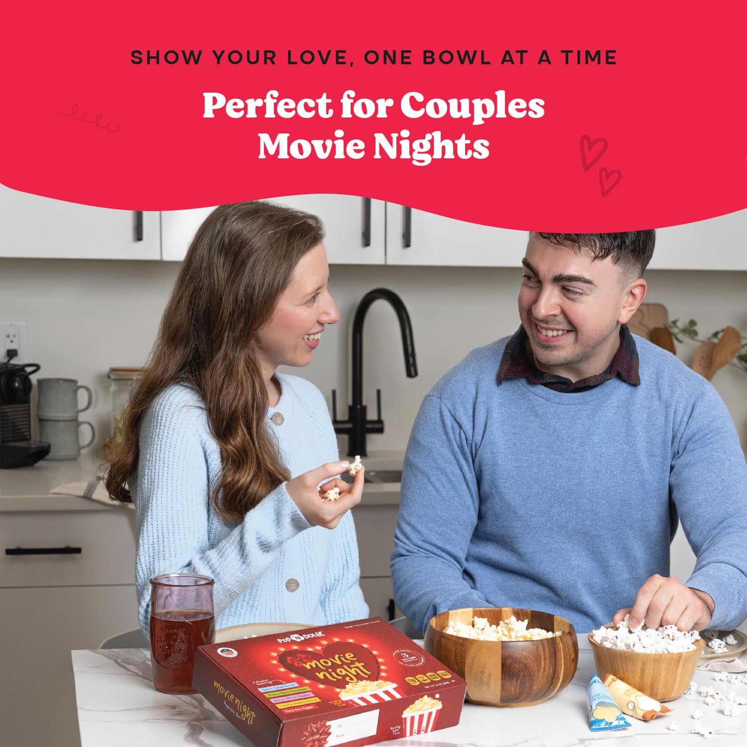 Mothers Day Gifts Movie Night Popcorn Gift Set, Mothers Day Gifts For Wife, 10 Piece Set, 5 Gourmet Popcorn Kernels and 5 Popcorn Seasoning Flavoring, Kosher, Non-GMO Movie Night Gift Baskets Gift Idea For Mom, Wife, Daughter