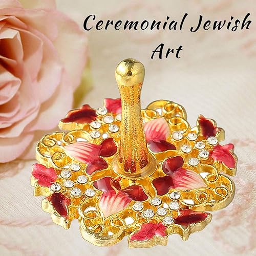 Miniatura 7 de Matashi Adornos navideños de Dreidel giratorios pintados a mano (peltre), elegante decoración judía para decoración colgante del hogar, chapado en
