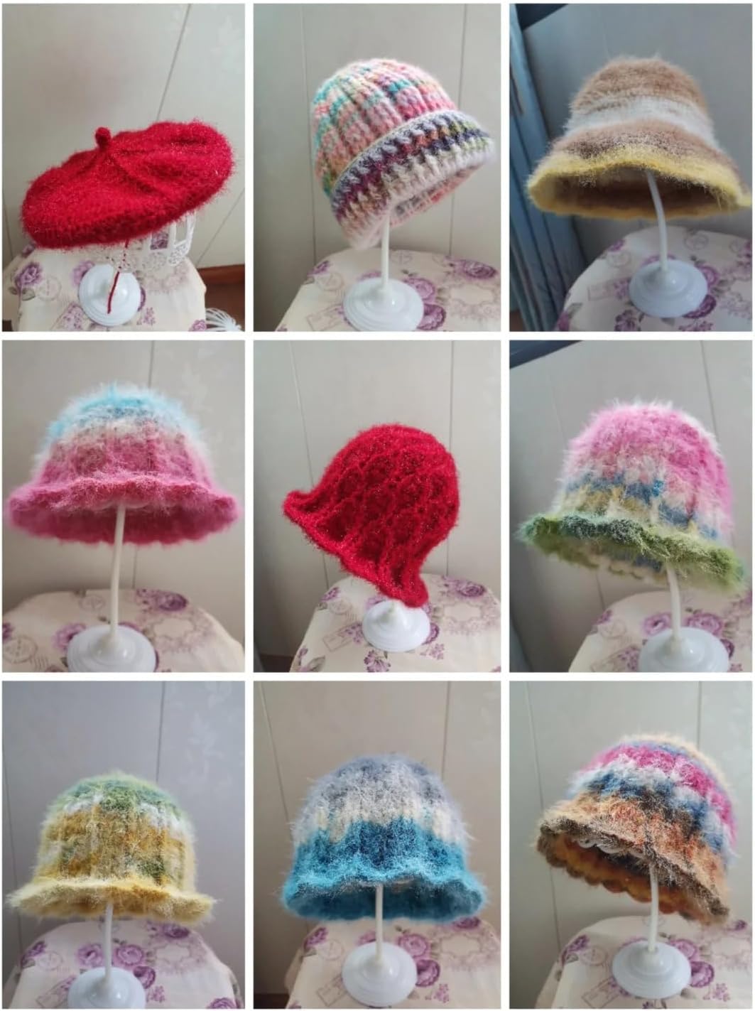 Snowbaby Wool Acrylic Blend Long Pile Yarn,(Worsted) Luxurious Fuzzy Multicolor Gradient Yarn for Knitting and Crocheting Hat Scarf Sweater, 2 * 3.52oz/100g 207yds(53-Clouds at Sunset)