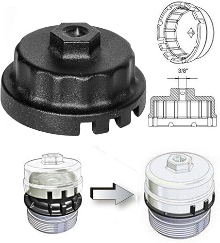 Miniatura 8 de HIFROM Llave de carcasa de filtro de aceite de repuesto para Lexus Tundra Highlander Scion Avalon Rav4 con motores de 2.5L a 5.7L, herramienta de