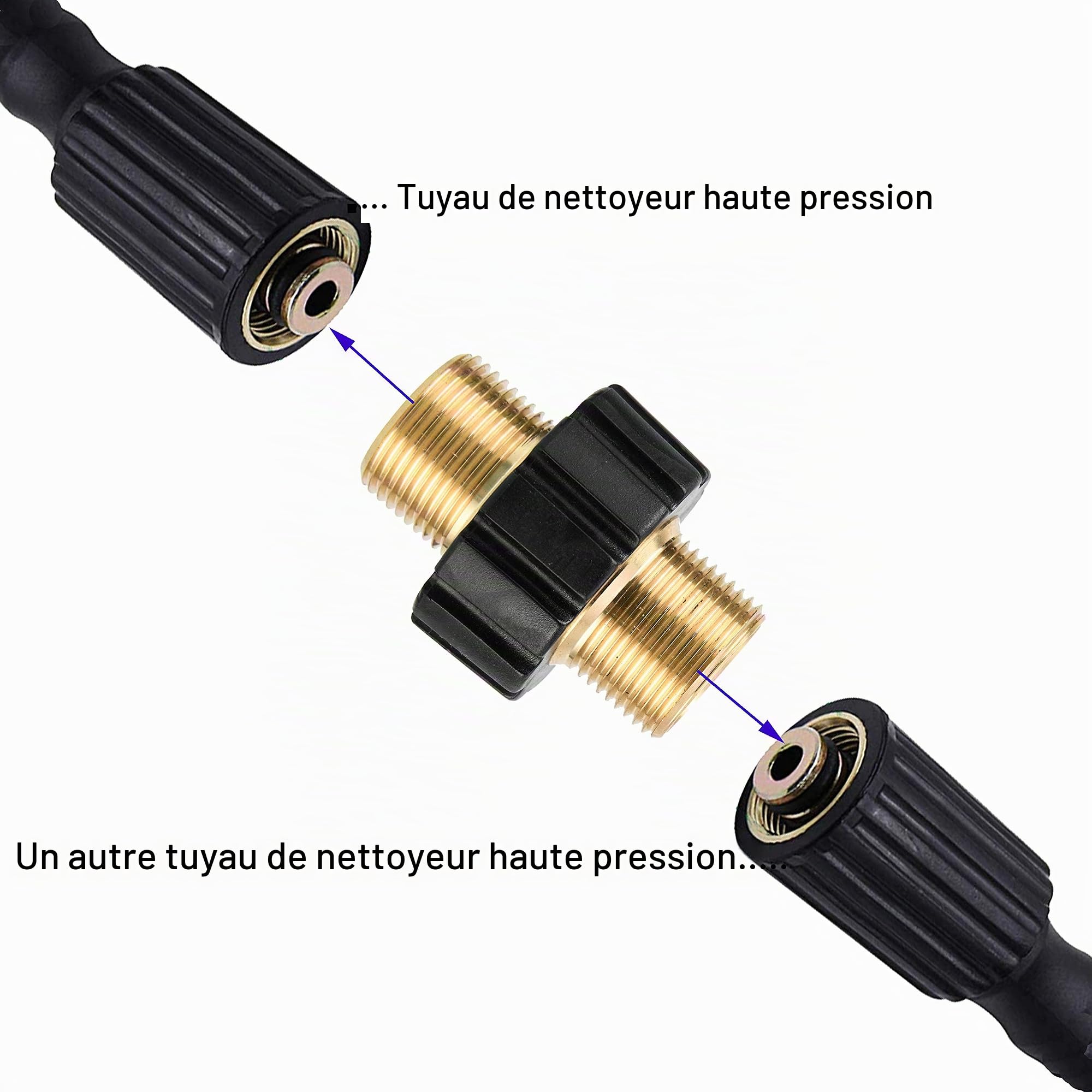 Tool Daily Kit d'Adaptateurs Haute Pression, Raccords Rapides, Lot de 9 | Raccord Rapide M22 14mm vers 3/8", Raccord Rapide 3/4" vers 1/2", Connecteur Mâle M22-14 pour Tuyau Nettoyeur Haute Pression