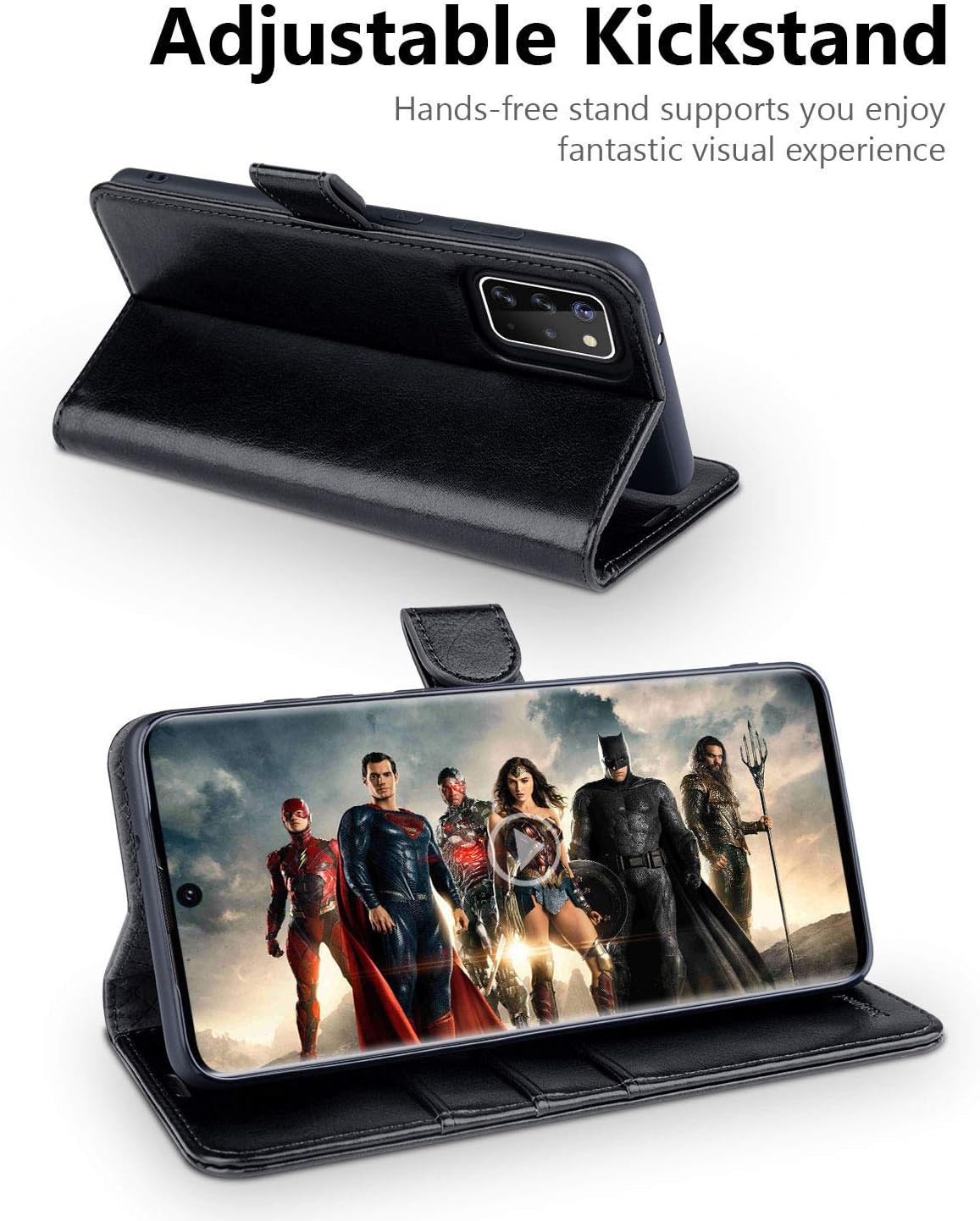 OCASE Galaxy S20 Plus Wallet Case, Galaxy S20+ Plus PU Leather Flip Case with RFID Blocking Card Holder Kickstand Magnetic Closure, Shockproof Phone Cover for Samsung Galaxy S20 Plus 6.7 Inch (Black)