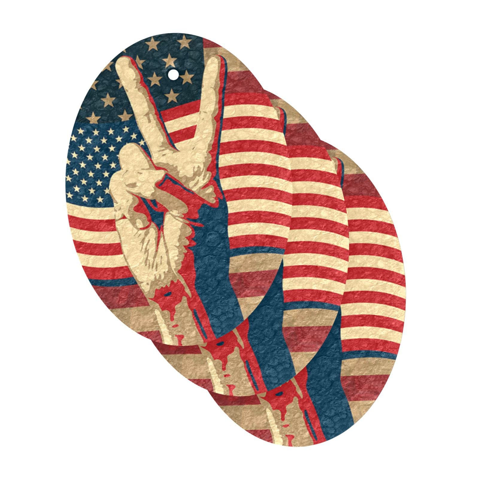 ALAZA Peace USA American Flag Natural Sponges Kitchen Cellulose Sponge for Dishes Washing Bathroom and Household Cleaning, Non-Scratch & Eco Friendly, 3 Pack