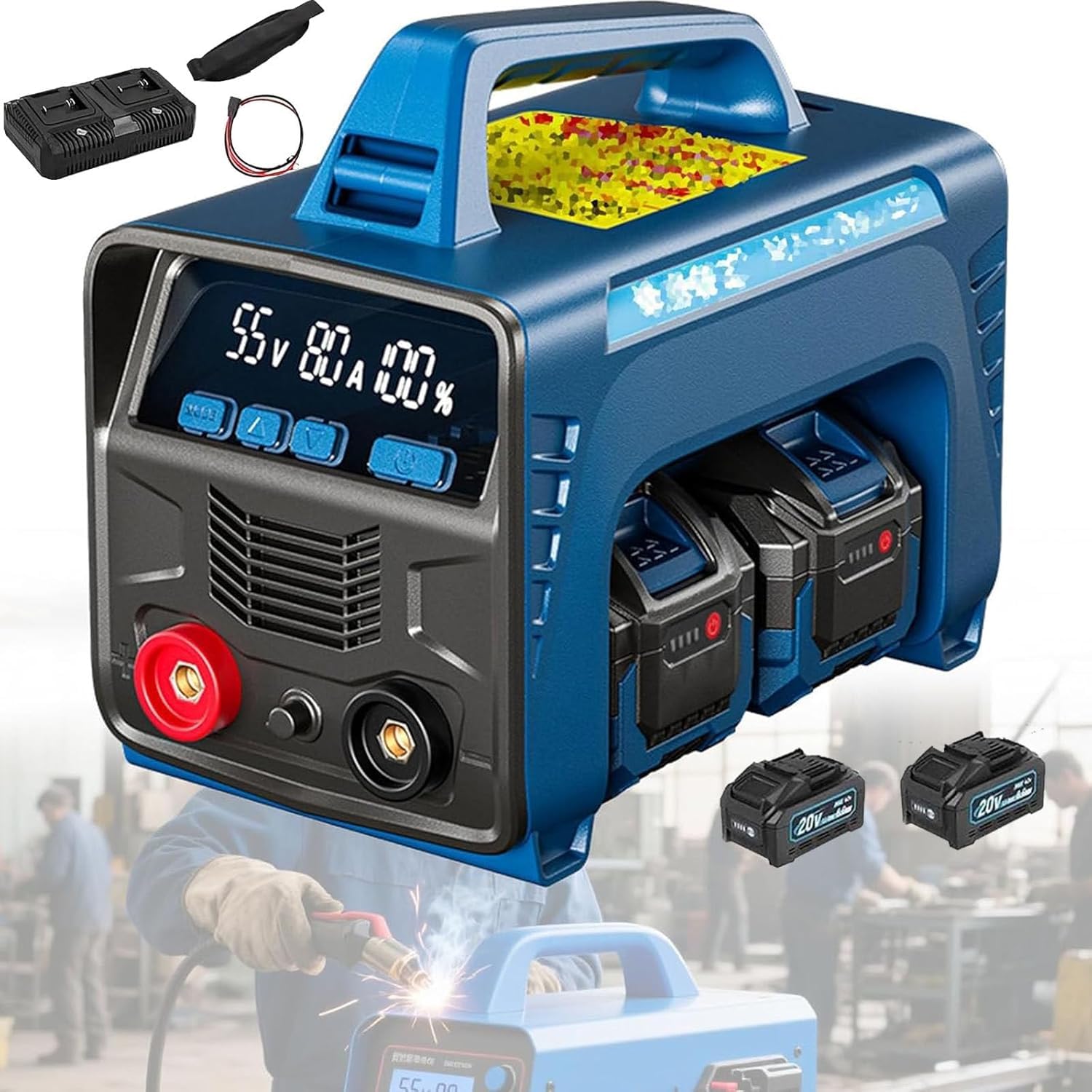 Saldatrice a batteria senza fili, saldatrice portatile ad arco e bastone, saldatrice a nucleo di flusso, pistola per saldatura, generatore di saldatore compatto combinato per fai da te e uso domestico
