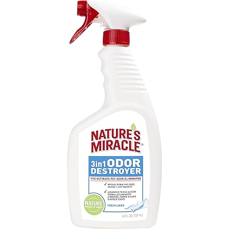 Nature's Miracle P-5452 3-in-1 Odor Destroyer, Fresh Linen Scent, 24-Ounce