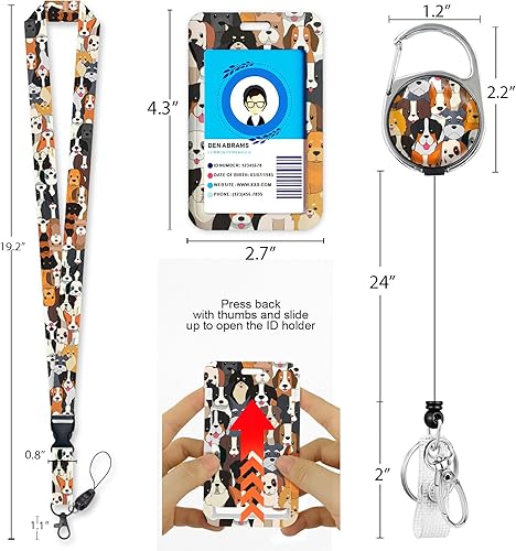 Miniatura 4 de Cordones para perros cachorros para insignias de identificación, bonito soporte para tarjetas de identificación con cordón separable, cordones para