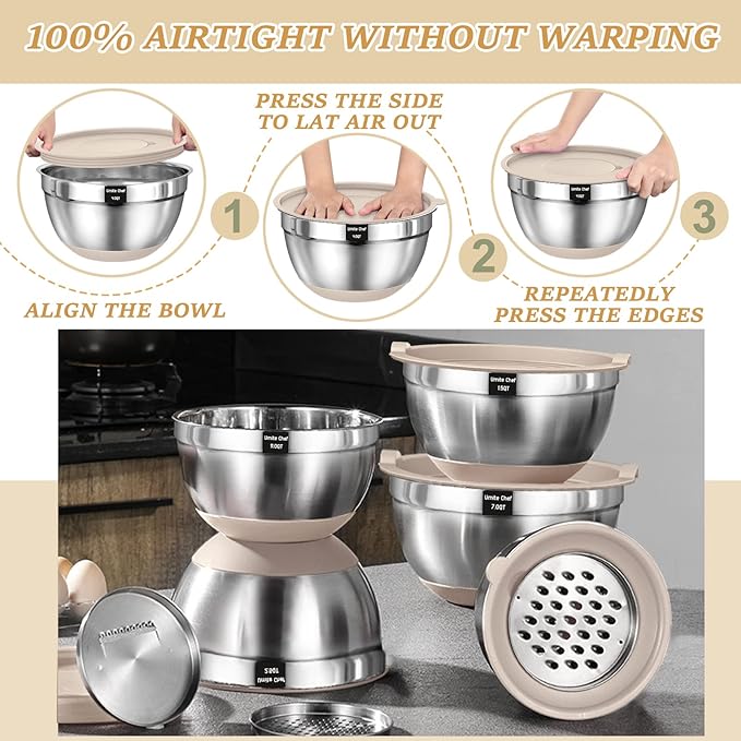 Mixing Bowls with Airtight Lids Set