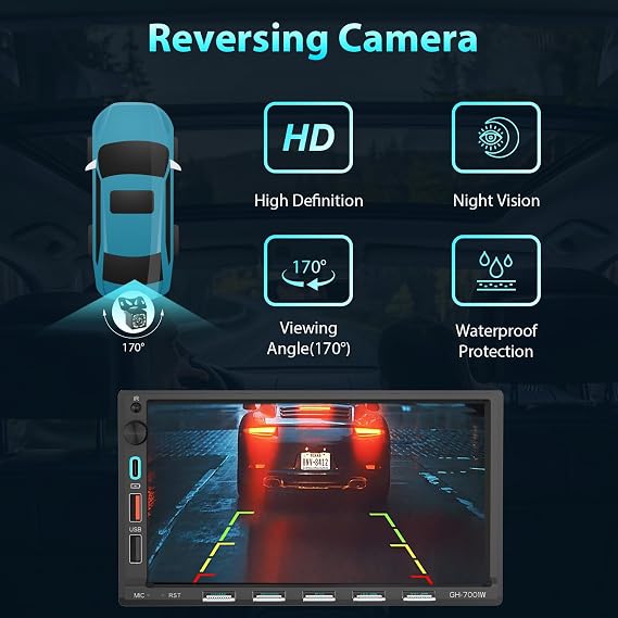 Double Din Car Stereo Compatible with [Wireless] Apple CarPlay Android Auto 7