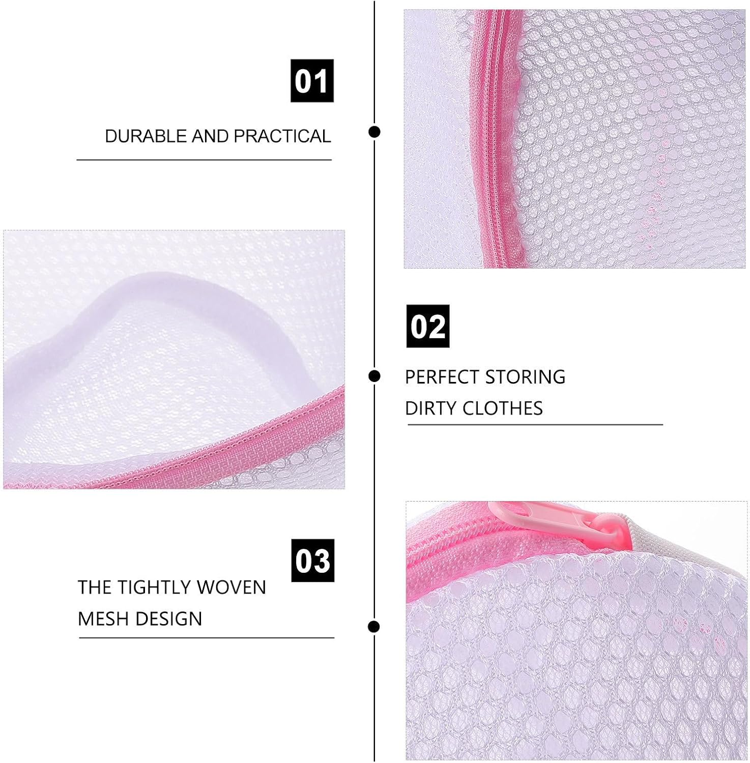 Bra Washing Cover Mesh Laundry Bag with Zipper for Delicates