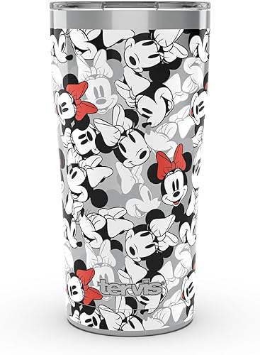 Tervis Disney - Vaso de viaje con triple aislamiento térmico de Minnie Expressions mantiene las bebidas frías y calientes, 20 onzas, Legacy, acero