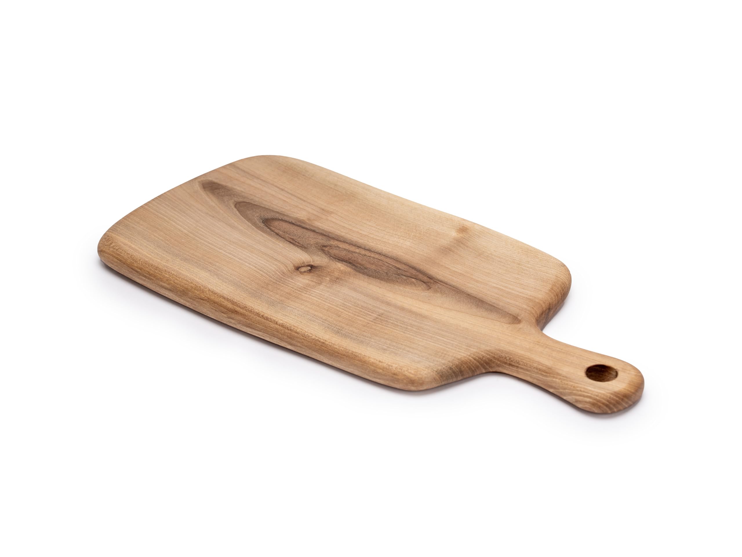 Tabla de Cortar de Madera de Nogal con Mango, 40 cm, Artesanal, Marruecos
