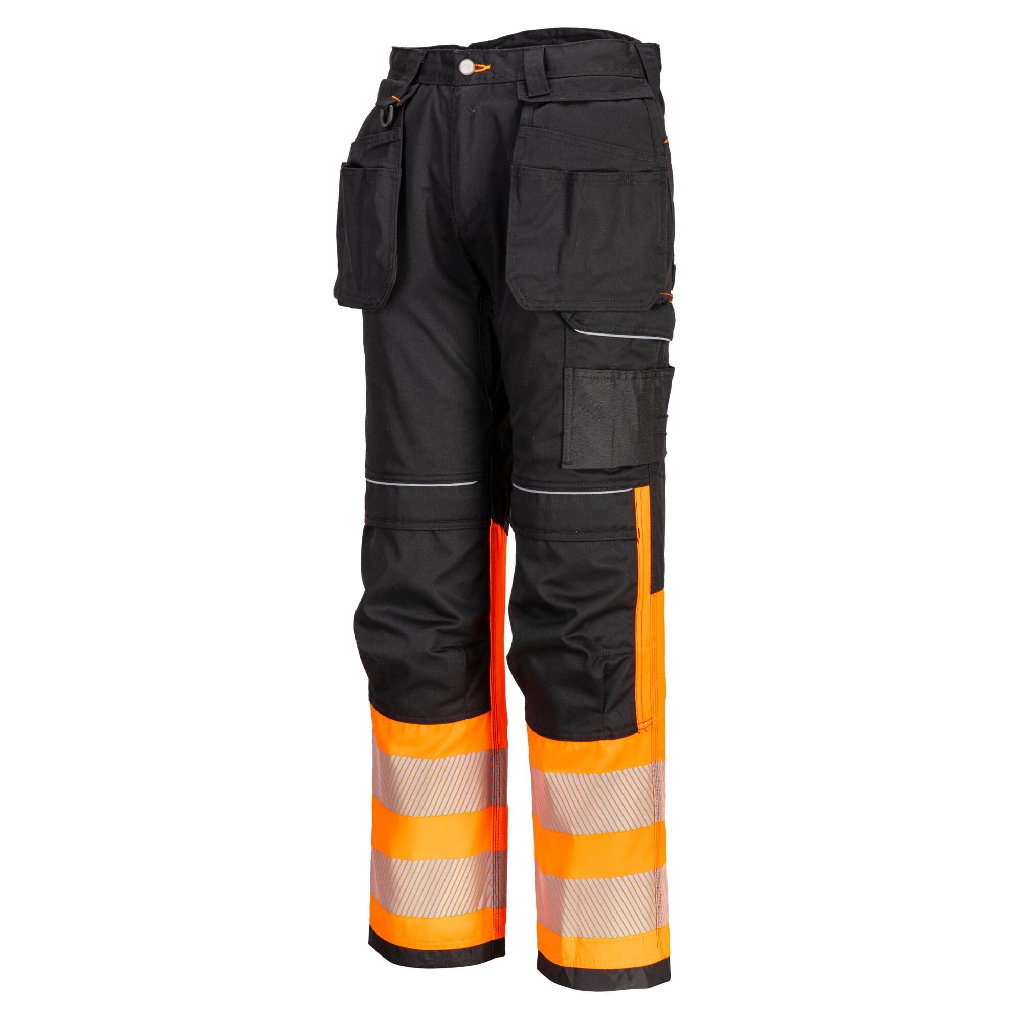 Portwest - Pantalon de Travail Holster Haute visibilité de Classe 1 PW3 48 - Orange/Noir
