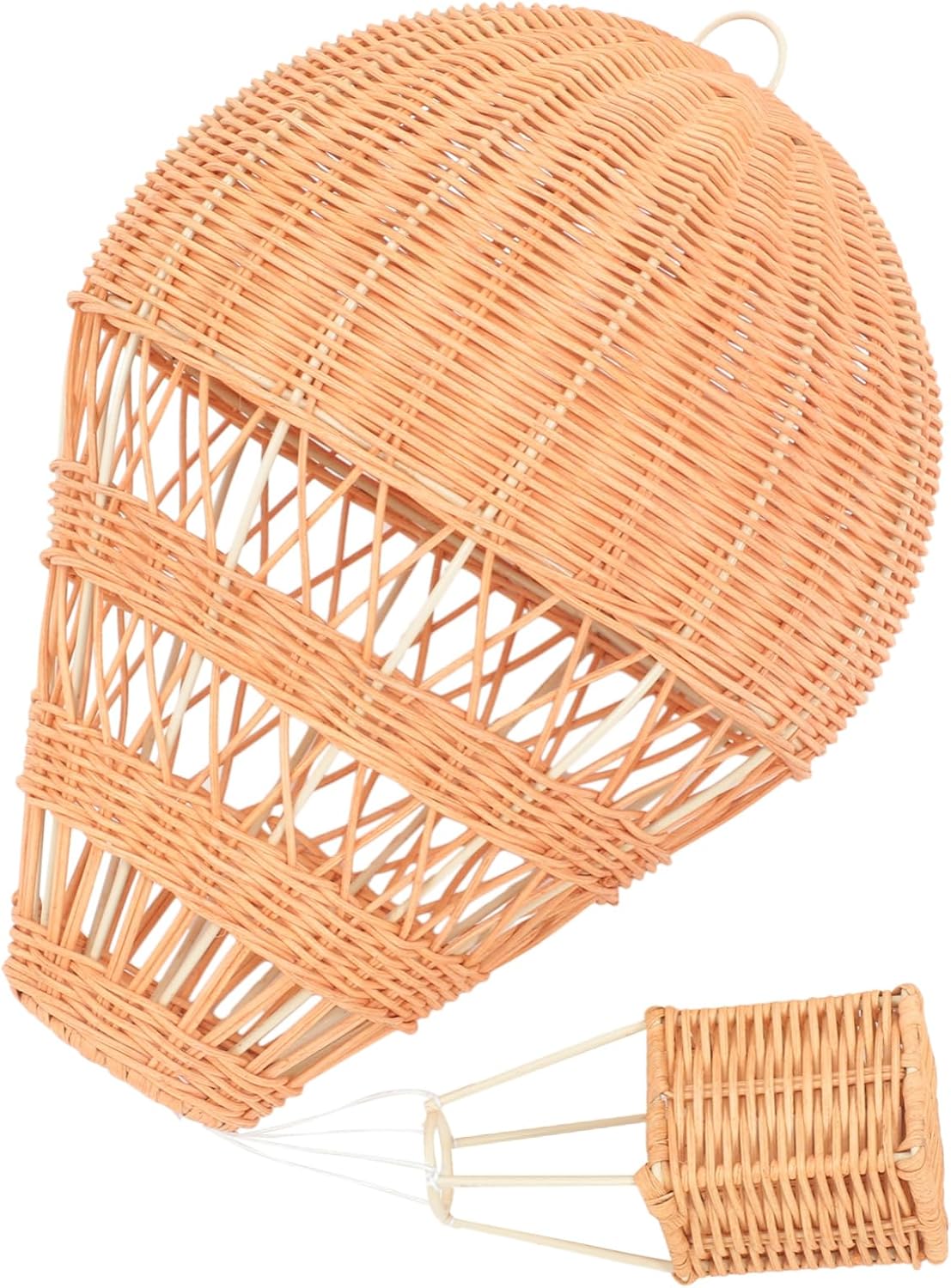 Cabilock Woven Hot Air Balloon Ornament Honey Color Decorative Woven Photo Prop for Room Home Decor Multipurpose Use for Parties and Photo Backdrops