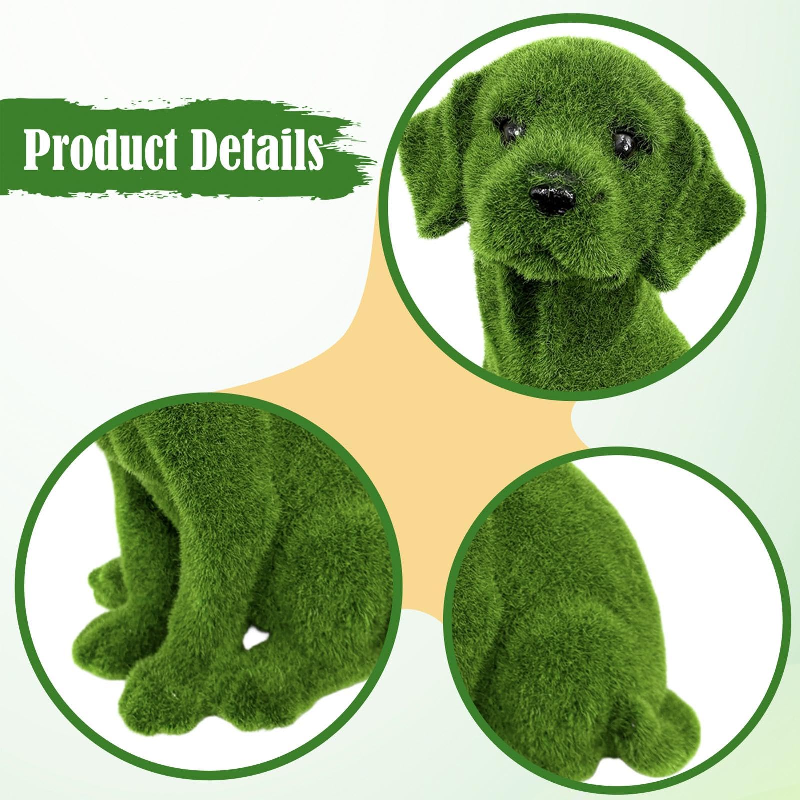 Statua Cane Decorativa Cane Adorabile Flocked Scultura Resina Ornamento Animale Artigianale Collezione Decorativa Idrorepellente Adatta a Regalo Casa, 18 Cm X 23 Cm X 35 Cm
