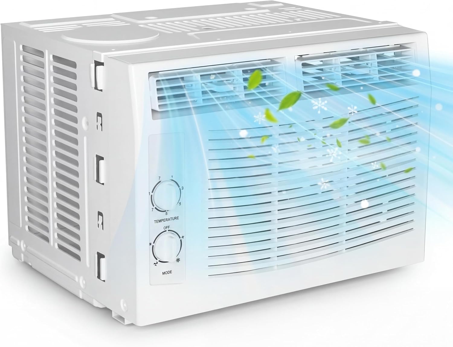5000 BTU Window Air Conditioner Unit - Cools Rooms Up to 150 Sq.Ft., Low Noise and Energy Efficient, for Bedroom, Office, Dorm (Quick Installation Kit)