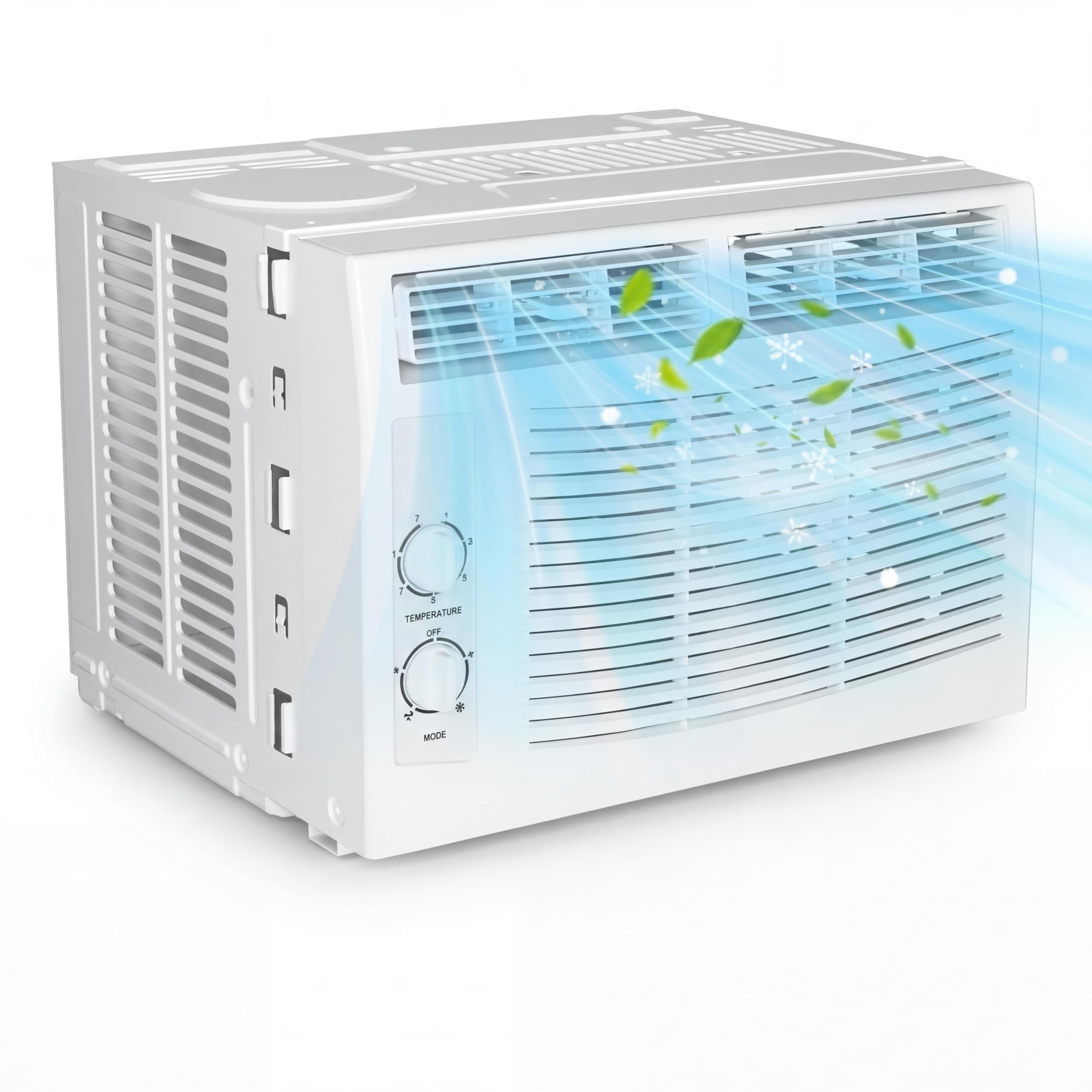 TROPOW 5000 BTU Window Air Conditioner Unit - Cools Rooms Up to 150 Sq.Ft., Low Noise and Energy Efficient, for Bedroom, Office, Dorm (Quick Installation Kit)