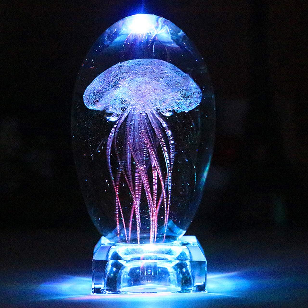 Amazon Co Jp クリスタル クラゲ 水晶 ナイトライト 間接照明 3d ベッドサイドランプ ガラス細工 充電式 バレンタイン ギフト おしゃれ インテリア の日 子供 テーブルランプ 置物 授乳用ライト 誕生日プレゼント 人気 Led かわいい 癒しグッズ 記念日 就職祝い 出産