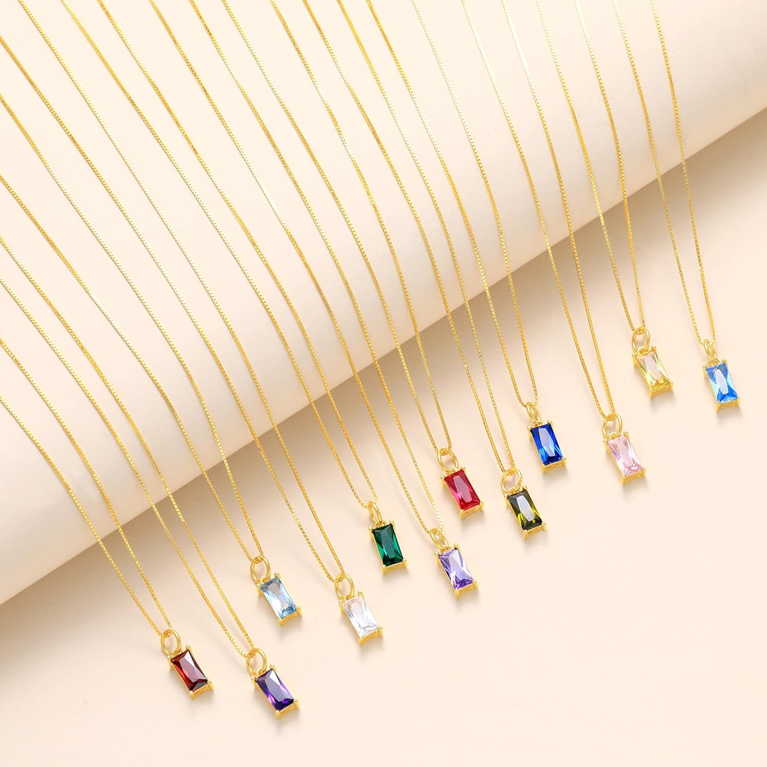 JSJOY S925 Birthstone Necklaces for Women Dainty Gold Emerald Green Necklace Sterling Silver Birthday Gifts for Teens Cubic Zirconia Diamond Necklaces Mothers Day Gifts - Image 6