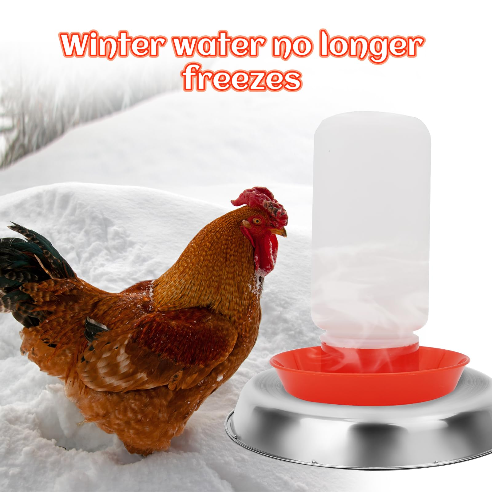 34cm Heizplatte für Geflügeltränke Hühner Hühnertränke Beheizte Basis Wassererhitzer mit Temperaturregelung Hühner Warmwasserbereiter für Hühnerstall