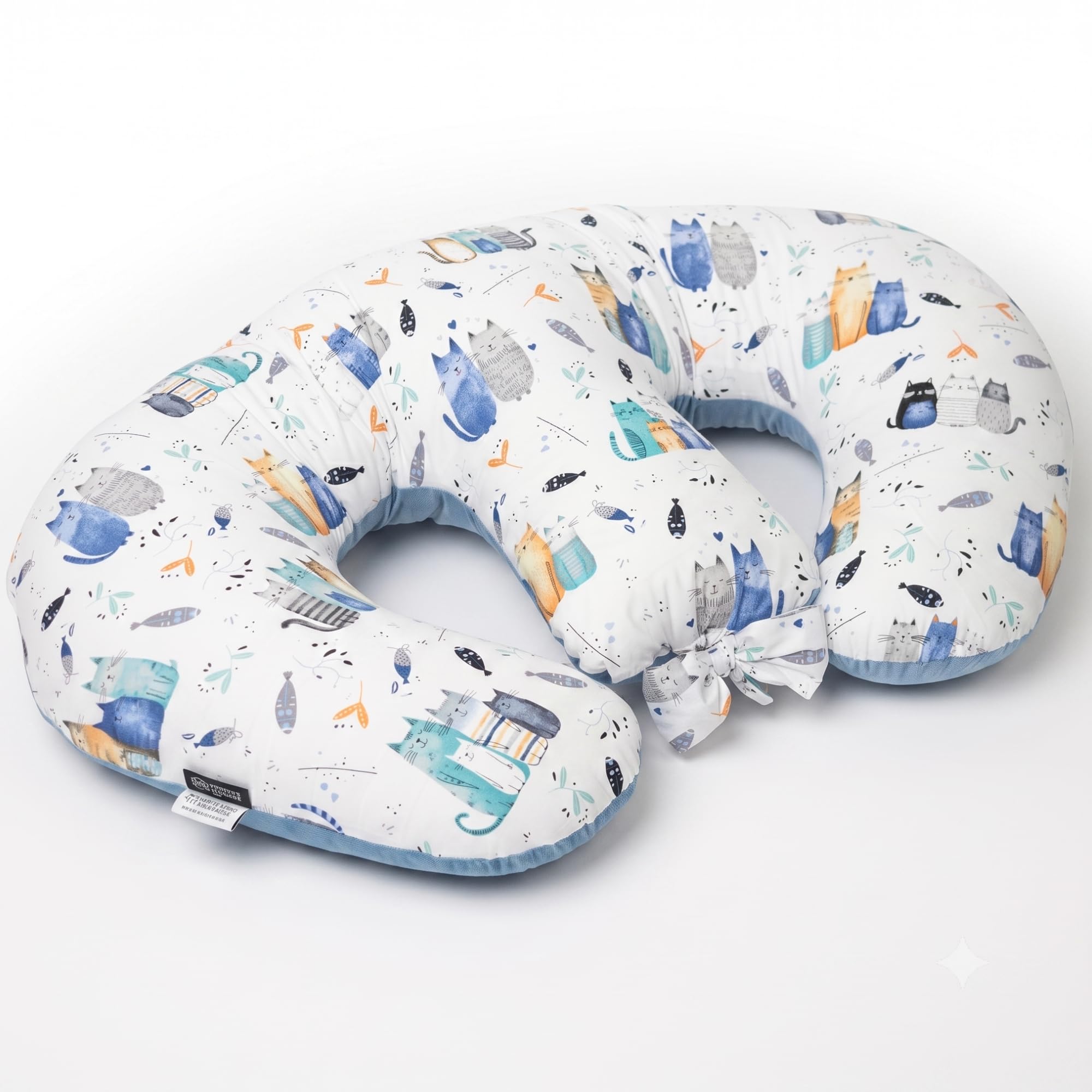Bellochi Twin Feeding Pillow & Pregnancy Cushion | Tandem Breastfeeding Support for Twins | Oeko-Tex Hypoallergenic Cotton | Ergonomic Design with Washable Cover (Joy)