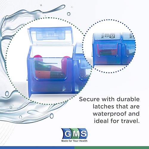 Miniatura 3 de GMS Organizador de pastillas para 7 días 4 veces al día, con recipientes de medicamentos extraíbles diarios, adecuado para uso de vitaminas y