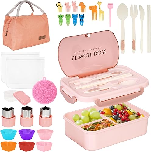 Divisores de lonchera de 44.0 fl oz, 30 piezas de accesorios de lonchera para niñas, a prueba de fugas, juego de cajas Bento con cortadores de disponible en Yaxa El Salvador