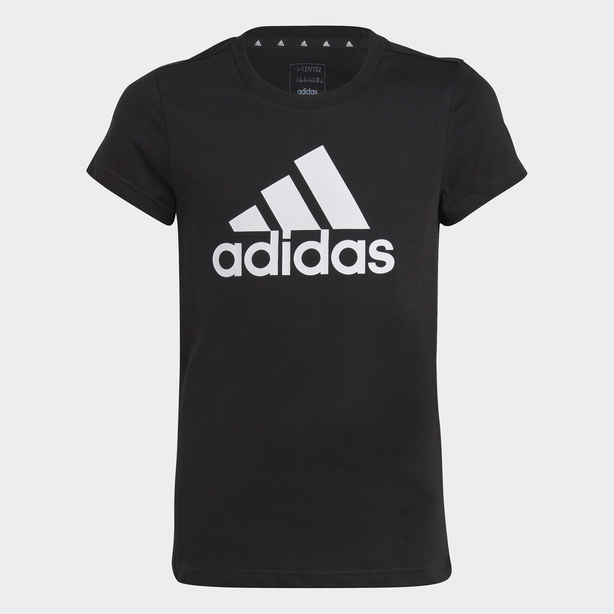 adidas Girl's Essentials Big Logo T-Shirt, Black/White, 9-10 Years