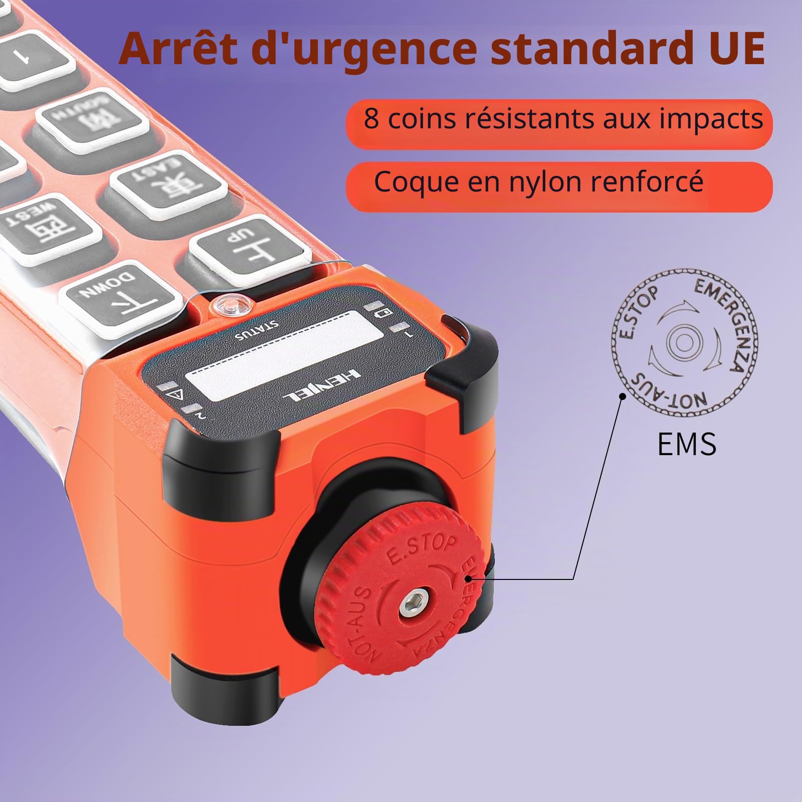 12 Canal Bouton 12V 24V 48V Télécommande radio de grue sans fil industrielle grue à palan électrique Grue portique Pont roulant Grue roulante Émetteur et récepteur