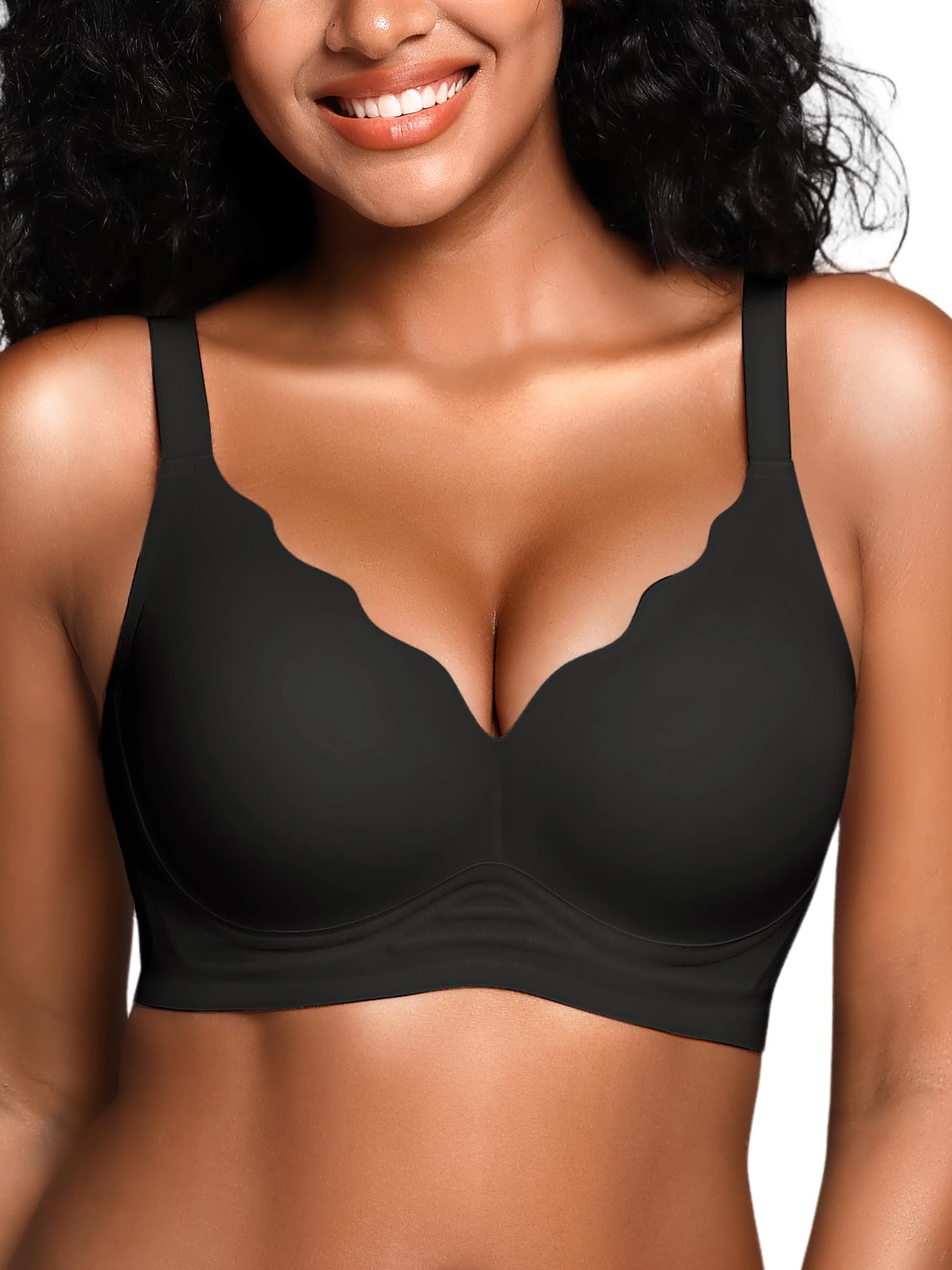 BH für Damen ohne Bügel mit Unterstützung, Bequeme Nahtlose Bralettes Gepolstert, Bügelloses Bustier Komfort T-Shirt BHS