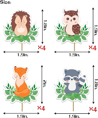 Miniatura 2 de 36 decoraciones para cupcakes de bosque, animales del bosque, decoración de baby shower para niños y niñas, decoración de pasteles de selva para