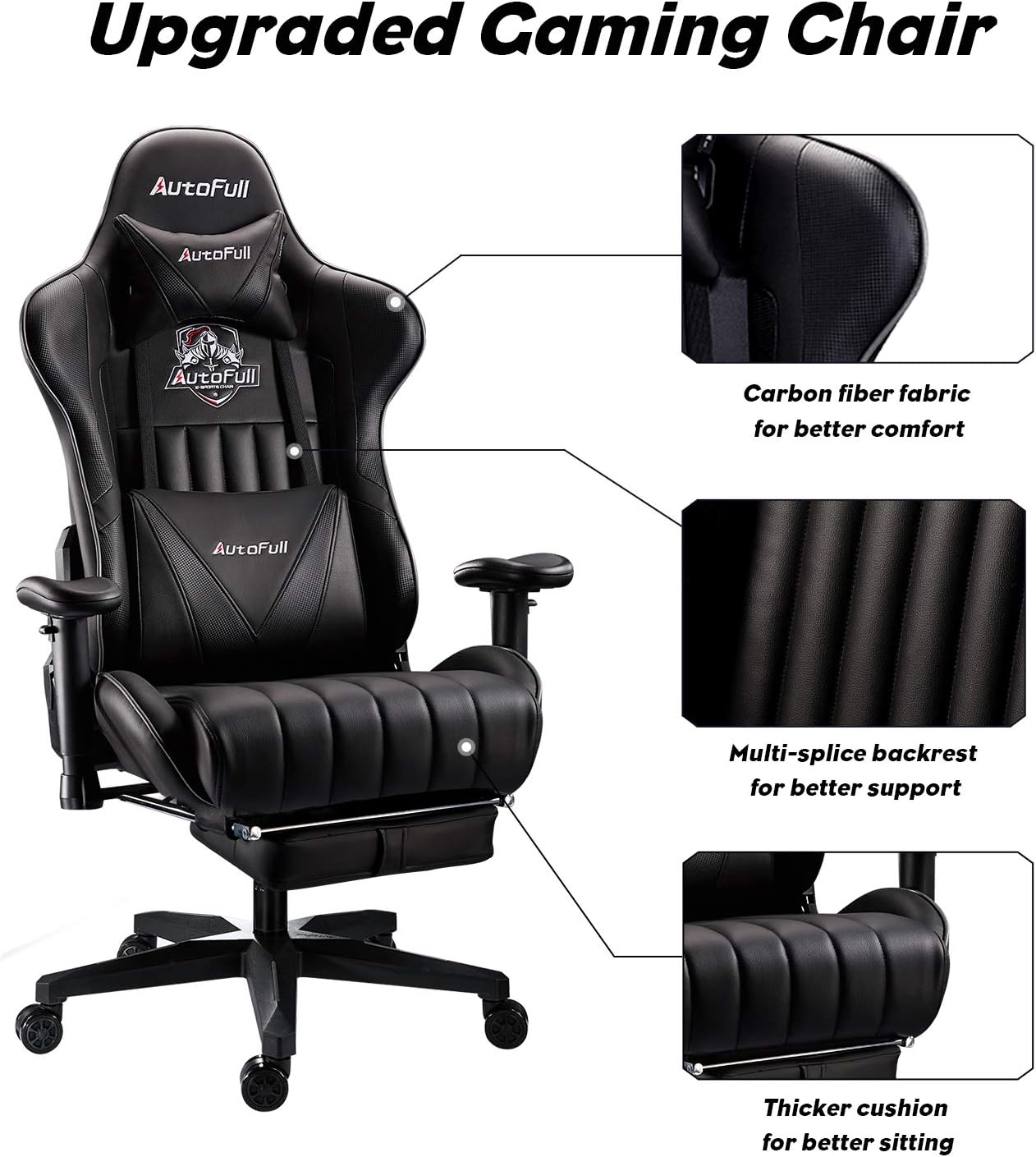 Buy Autofull Gaming Chair Ergonomic Office Chair High Back Swivel Chair Racing Pu Leather Computer Chair With Arms Buy Autofull Gaming Chair Ergonomic Office Chair High Back Swivel Chair Racing Pu Leather Computer Chair With Arms
