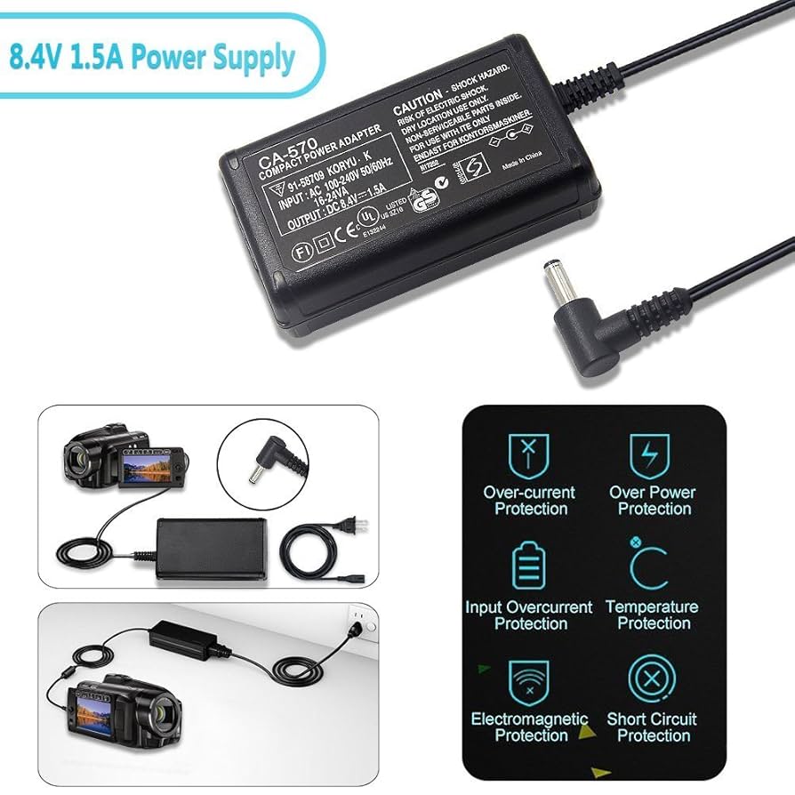 キヤノン コンパクトパワーアダプター CA-570 ggw725x Canon CA-570 Compact AC Power Adapter 8468A002 B&H Photo Video