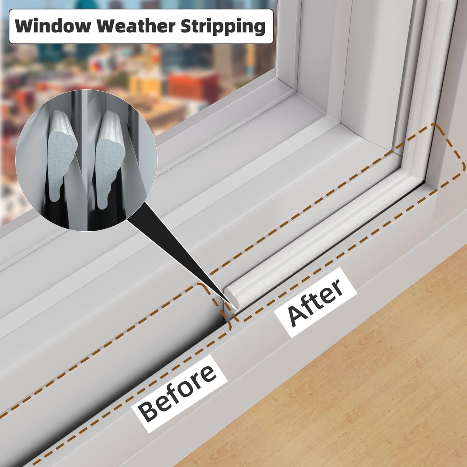 9.9FT Weather Stripping Door Seal,Foam Garage Door Seal Strip for Doors Frame and Windows Gaps, Window Seal Anti-Collision, Noise Cancelling