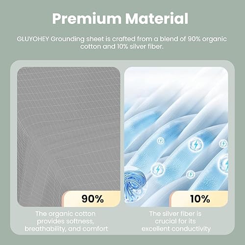 Miniatura 2 de Sábanas de tierra para puesta a tierra, con bolsillos profundos de 15 pulgadas, sábana bajera ajustable tamaño California King