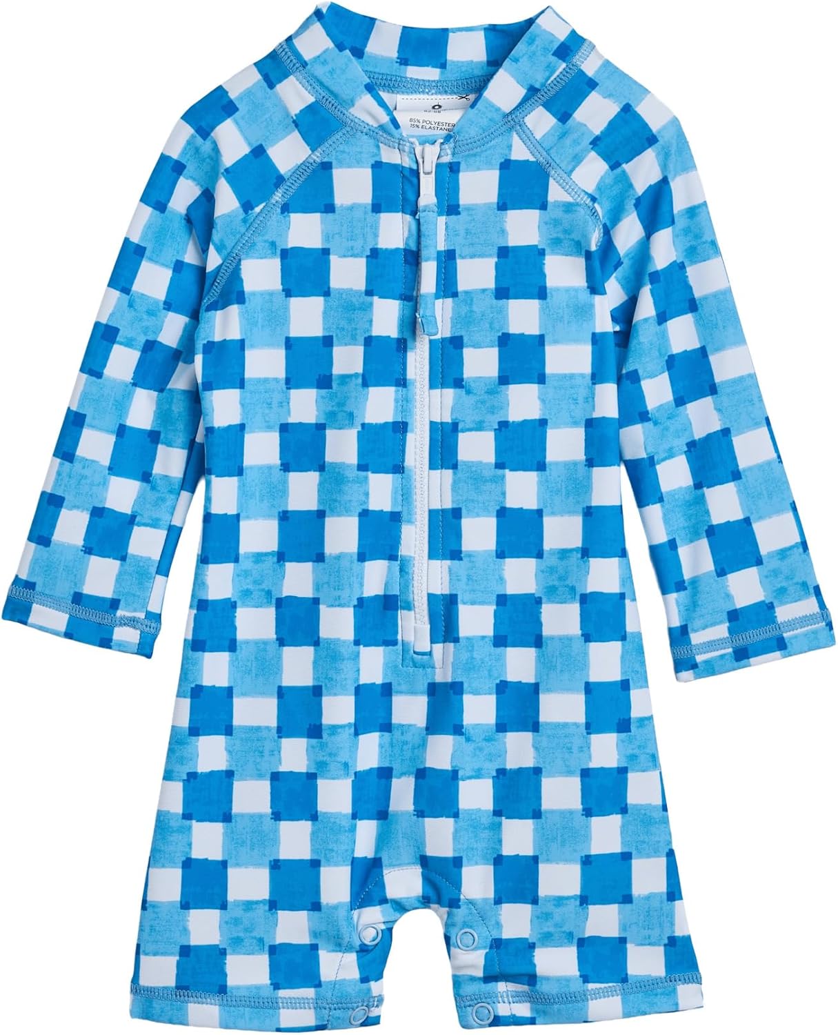 Snapper Rock Baby Boys' Ocean Grid Long Sleeve Sunsuit (Infant)