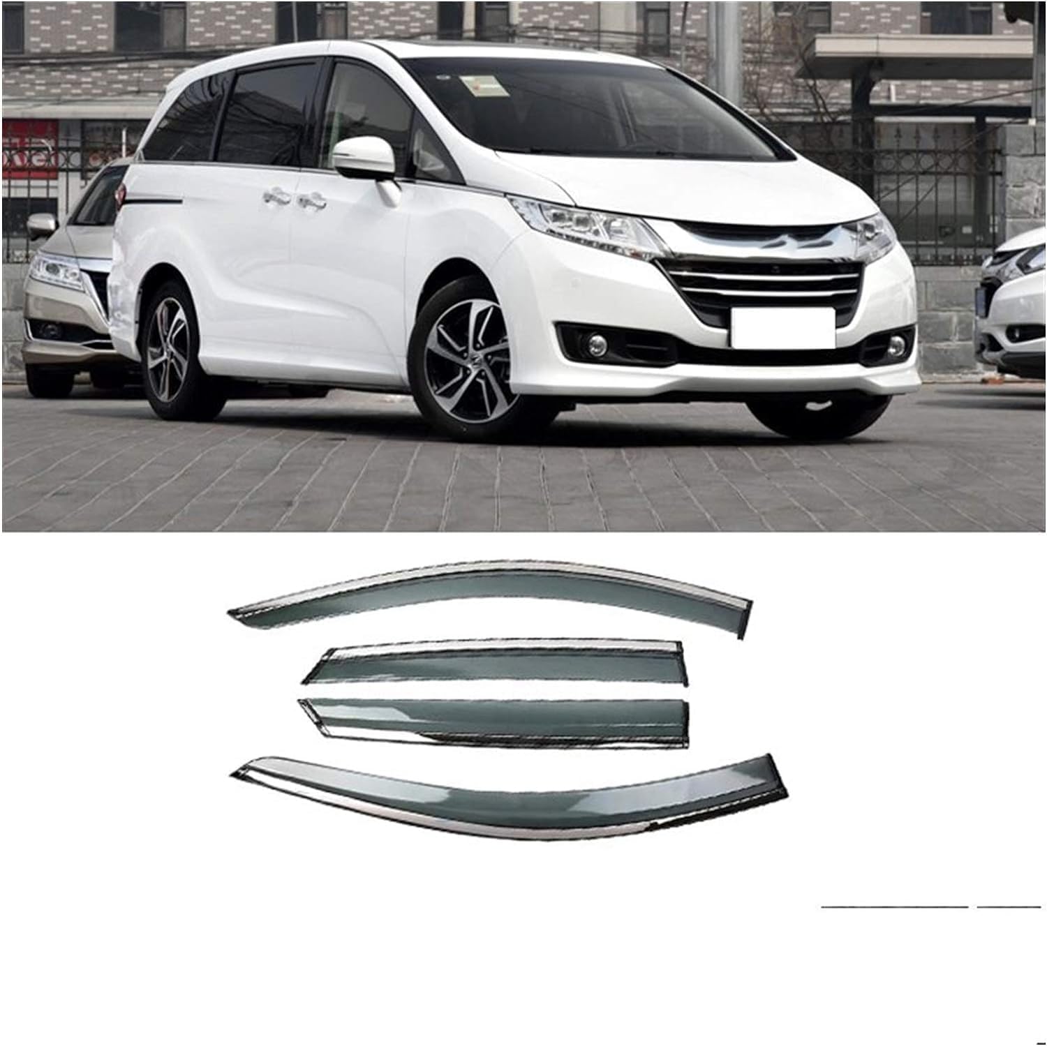 FengXH 4Pcs Smoke Tint Car Window Deflectors for Odyssey 2016-2019