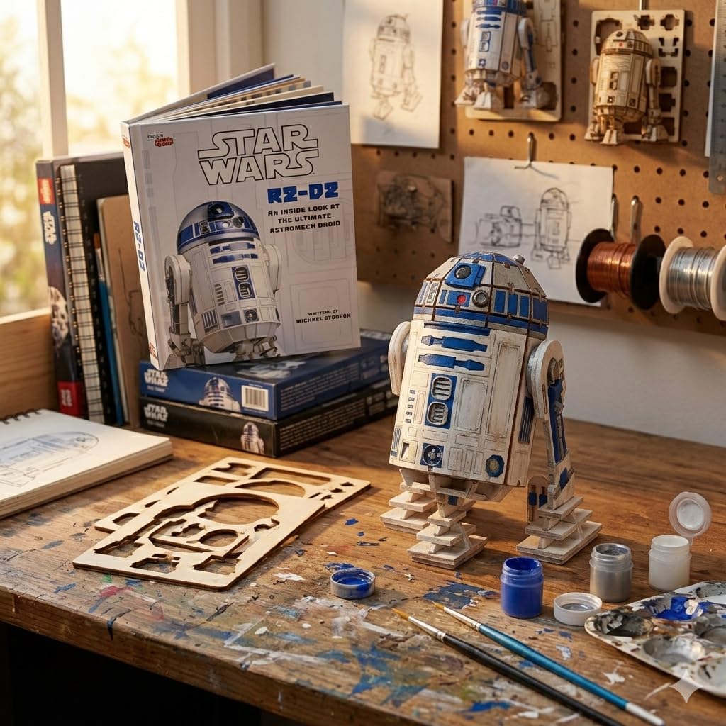 Amazon.com: Star Wars R2-D2 3D Wooden Puzzle Model Kit (81 Pieces