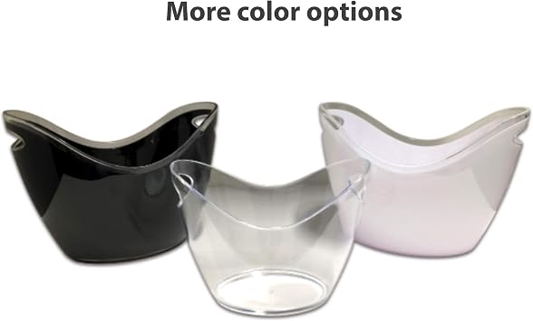 IMC Plastic Ice Bucket | Large | White | Durable Acryilic 8-Liter Bucket | Holds Up to 10 Cans
