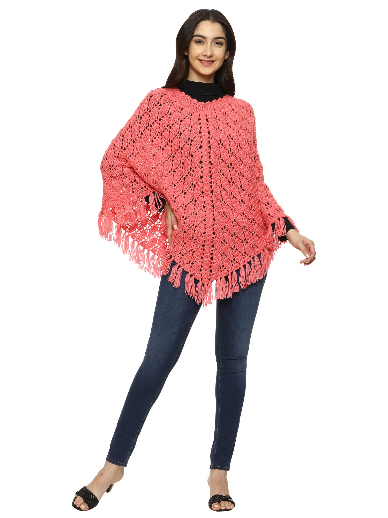 vaishnowhand Women's & Girl's Handmade Woolen Poncho.-picture-42