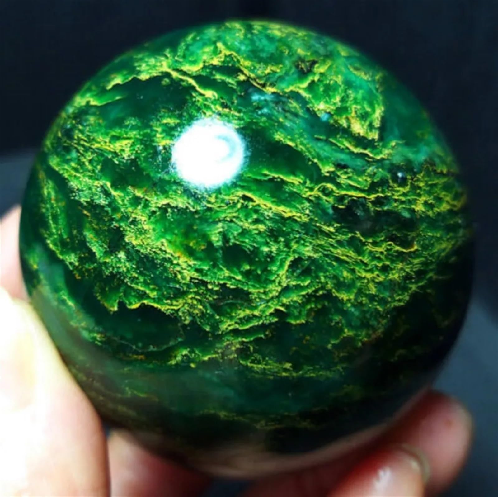 CYVXCPPGI Stone Emerald Quartz Crystal Ball Ball Divination Collection Wedding Decoration(5-5.5cm)