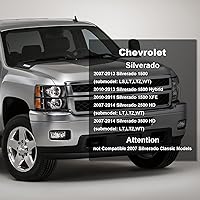 Vista 2 de Juego de montaje de faros compatible con Chevy Silverado 1500 2007 2008 2009 2010 2011 2012 2013, Silverado 2500HD 3500 07-14, faro con arnés